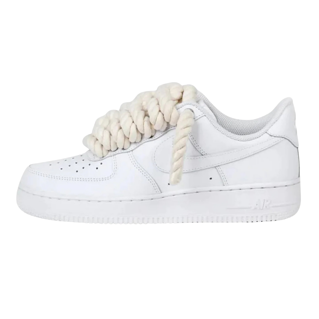 Nike Air Force 1 Low Rope Laces Beige Custom