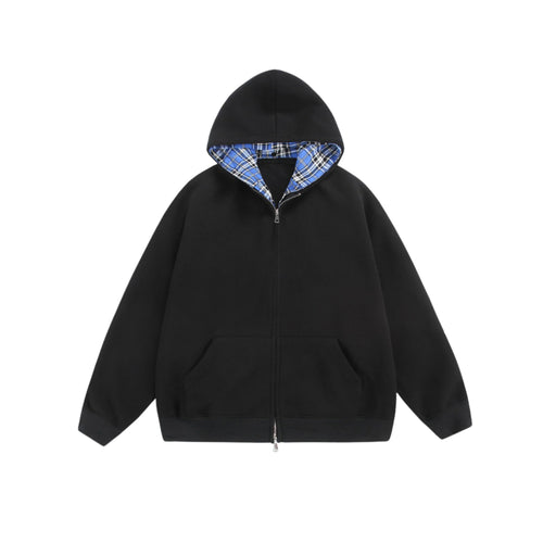 Chequered Line Zip Hoodie