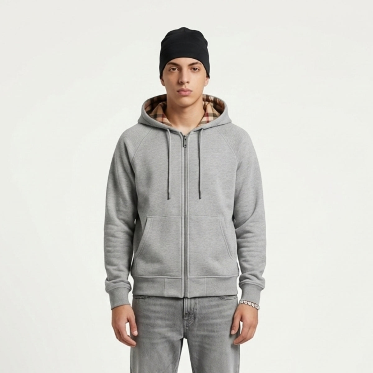 Chequer Zip Hoodie