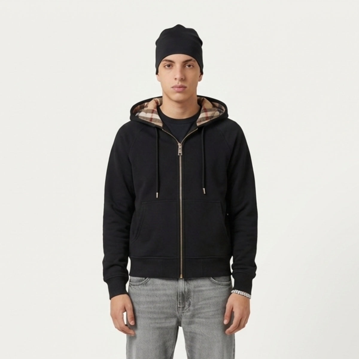 Chequer Zip Hoodie