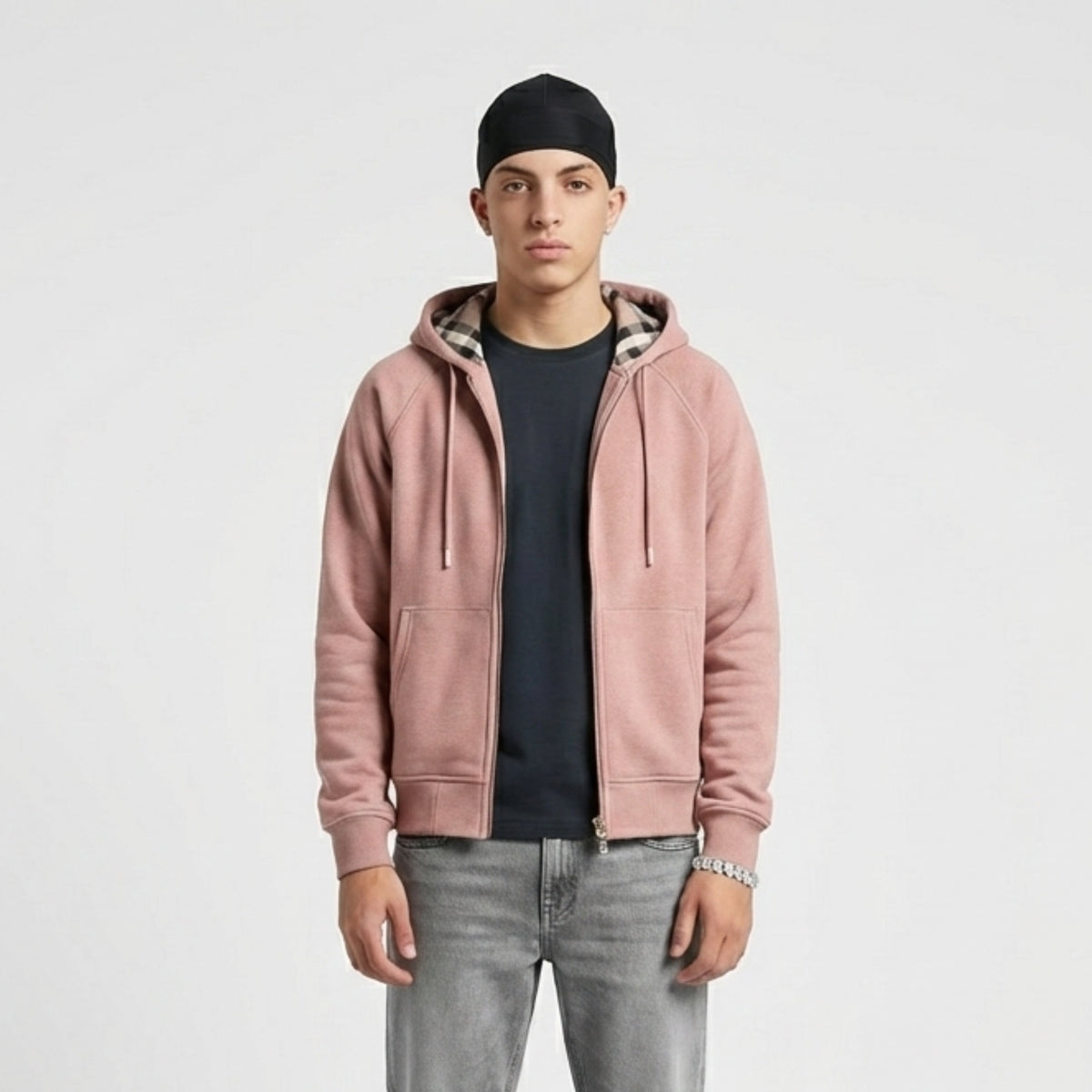 Chequer Zip Hoodie