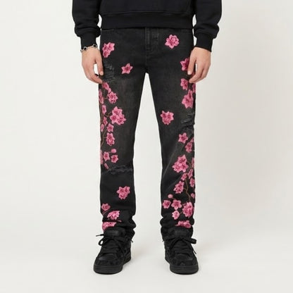 Roses Black Jeans