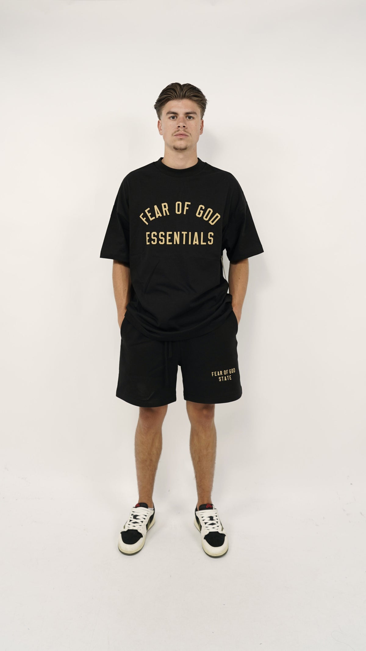 Fear of God Essentials FW24 Black Yellow Summer Set