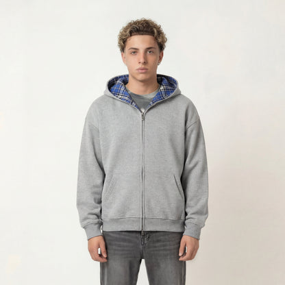 Chequered Line Zip Hoodie