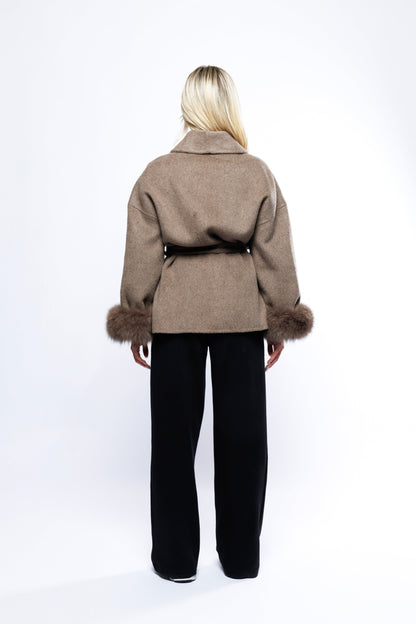 Wool Coat With Fur