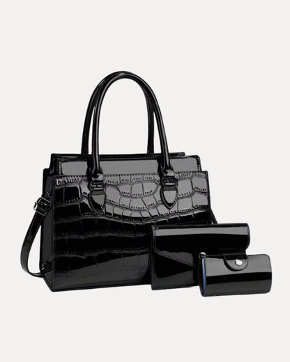 Textured Classic Handbag Set