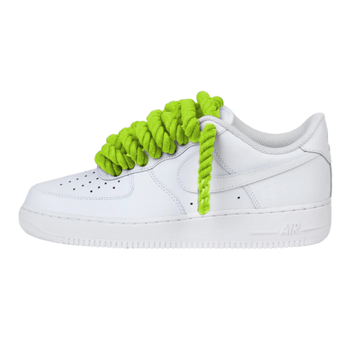 Nike Air Force 1 Low Rope Laces Lime Green Custom