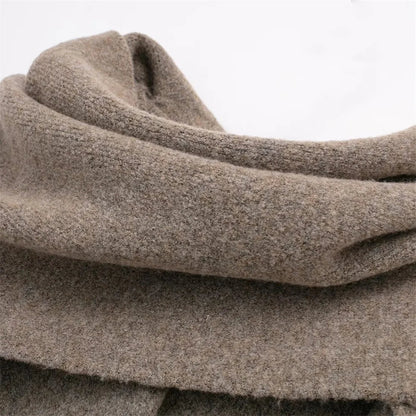 Short Knit Coat With Scarf