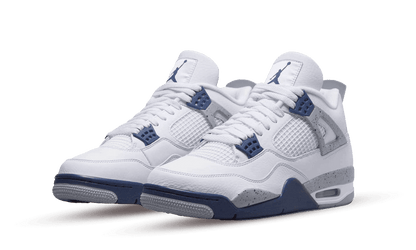Nike Men's Sneakers Air Jordan 4 Retro White Midnight Navy