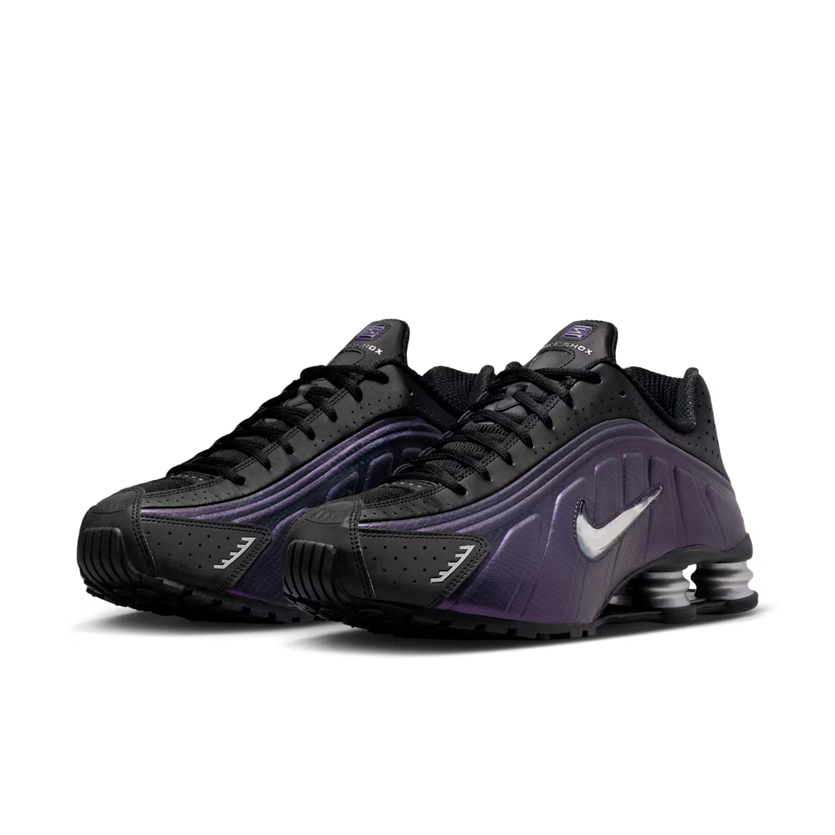 Nike Shox R4 Black Metallic Silver Purple Dynasty